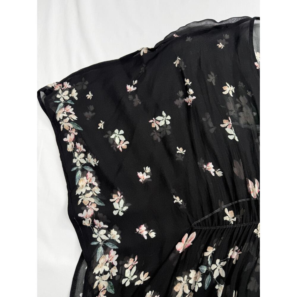 Agua Bendita floral kimono tunic beach cover-up, botanical floral pattern - Picture 13 of 15